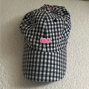 Vineyard Vines Black / White Checkered Print Baseball Cap - EXCELLENT CONDITION